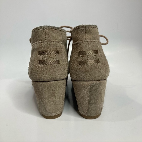 Tom’s desert wedge Booties tan suede size 8 - Picture 4 of 9